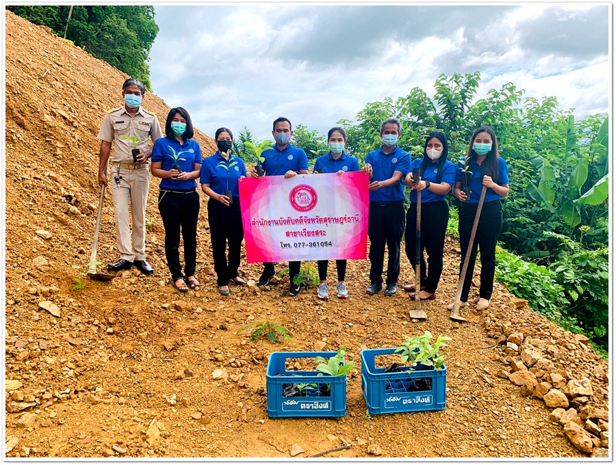 ﻿สํานักงานบังคับคดีจังหวัดสุราษฎร์ธานี สาขาเวียงสระ ร่วมกิจกรรมวันต้นไม้ประจำปีของชาติ พ.ศ. 2564